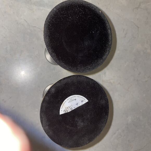 VTG SET OF 2 PEWTER FINISH CANDLESTICKS TAPER CANDLE HOLDERS MADE IN INDIA 6” - Picture 3 of 5